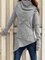 Grey Asymmetrical Casual plus size Outerwear