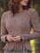 Purplish Red Cotton-Blend Long Sleeve Paneled Plain Sweater