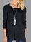 Black Asymmetrical Long Sleeve Casual Cotton-Blend Shirts & Tops