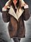 Brown Shawl Collar Long Sleeve Plain Paneled Outerwear