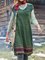 Green Cotton-Blend V Neck Floral Short Sleeve Plus Size Dresses
