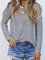 White Cotton-Blend Long Sleeve Round Neck Shirts & Tops