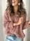 Red V Neck Long Sleeve Sweater
