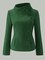 Green Turtleneck Plain Wool Blend Outerwear