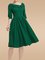 Half Sleeve Solid A-Line Dresses