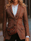 Brown Paneled Vintage Cotton-Blend Blazer