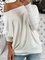 Casual Plain One Shoulder Long Sleeve Shirt