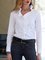 Long Sleeve Cotton-Blend Paneled Elegant Shirts & Tops