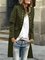 Buttoned Solid Shift Elegant Coat