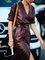 Deep Purple Half Sleeve Vintage V Neck Outerwear With Belt