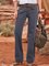 Gray Plain Cotton-Blend Casual Pants