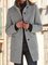 Gray Sherpa Long Sleeve Solid Cotton-Blend Stand Collar Coats