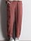 Red Brown Solid Pockets Casual Pants