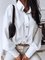 Plus Size Casual Long Sleeve Cotton Solid Shirts & Tops