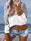 Paneled Long Sleeve Casual Sweater