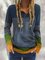 Striped Buttoned Color-block Knitted Tops