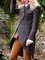 Gray Cotton-Blend Shawl Collar Paneled Vintage Outerwear