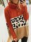 Women Leopard paneled Casual Turtleneck Sweater