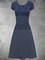 Deep Blue Knitted Short Sleeve Polka Dots Dresses