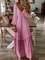 Vintage Printed V-neck Long Sleeve Maxi Dress