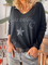 Black V Neck Long Sleeve Shirts & Tops