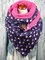 Pink Casual Printed Floral Cotton Scarves