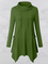 Green Long Sleeve Plain Cotton-Blend Shirts & Tops
