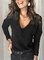 Black Long Sleeve V Neck Shirts & Tops