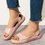 Women's Fashion Footbed Peep Toe Slip On Sandals