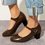 Chunky Heel Mary Jane Shoes Hollow-out Summer Shoes