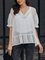 White V Neck Short Sleeve Shift Chiffon Shirts & Tops