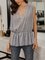 Blue V Neck Solid Sexy Chiffon Shirts & Tops