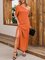 Orange Solid Sexy Dresses