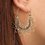 Simple Spider Web Semicircle C-C Carved Water Drop Fan Earrings