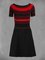 Plus Size Short Sleeve Vintage Cotton-Blend Stripes Dresses