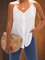 Casual Sleeveless V Neck Plus Size Tops