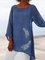 Cotton-Blend Half Sleeve Crew Neck Work Shirts & Tops
