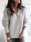 Plus Size Long Sleeve Plain V Neck Casual Sweater