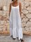 Women Pockets Spaghetti Linen Maxi Dresses