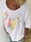 Casual 3/4 Sleeve Leaf Linen Tops