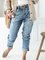 Blue Casual Buttoned Pants