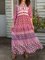 Boho Floral Maxi Dresses Shift Women Long Sleeve Beach Dresses
