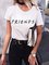Vintage Short Sleeve Friends Printed Plus Size Casual Tops