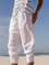 White Casual Plain Pants
