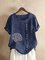 New cartoon printed T-shirt cotton and linen casual short-sleeved T-shirt