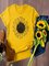 Vintage Short Sleeve Sunflower Printed Plus Size Casual Tops