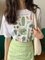Casual Loose Print Short Sleeve Round Neck T-Shirt