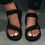 Black Summer Low Heel Sandals