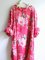 Crew Neck Fuchsia Women Weaving Dress Cotton-Blend Floral Weaving Dress