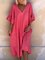 Rose Solid Simple V Neck Linen Dresses
